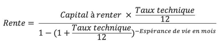 La formule du calcul de la rente viagère peut être compliquée