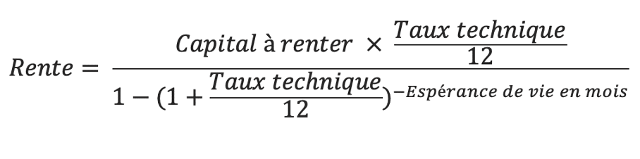 La formule du calcul de la rente viagère peut être compliquée